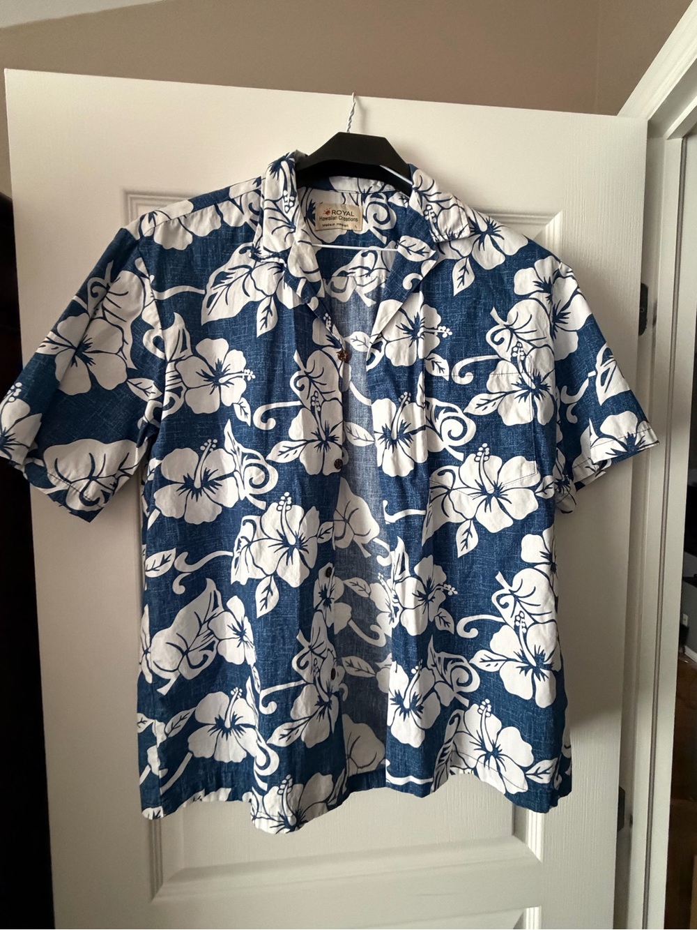 Men's Blue Floral Button-Down Camp Shirt - Casual Summer Style